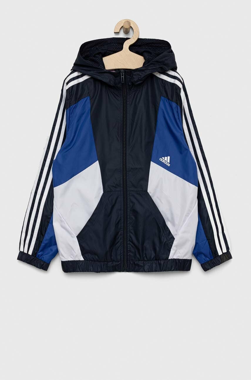 Adidas geaca copii u 3s cb wb culoarea albastru marin