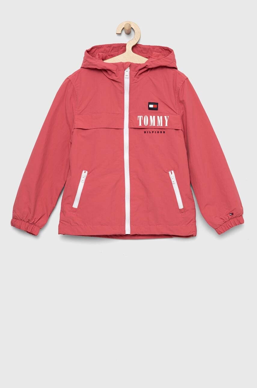 

Детская куртка Tommy Hilfiger цвет розовый
