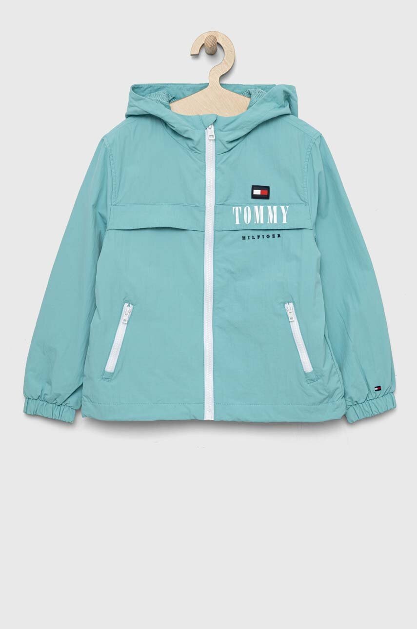 

Дитяча куртка Tommy Hilfiger колір бірюзовий