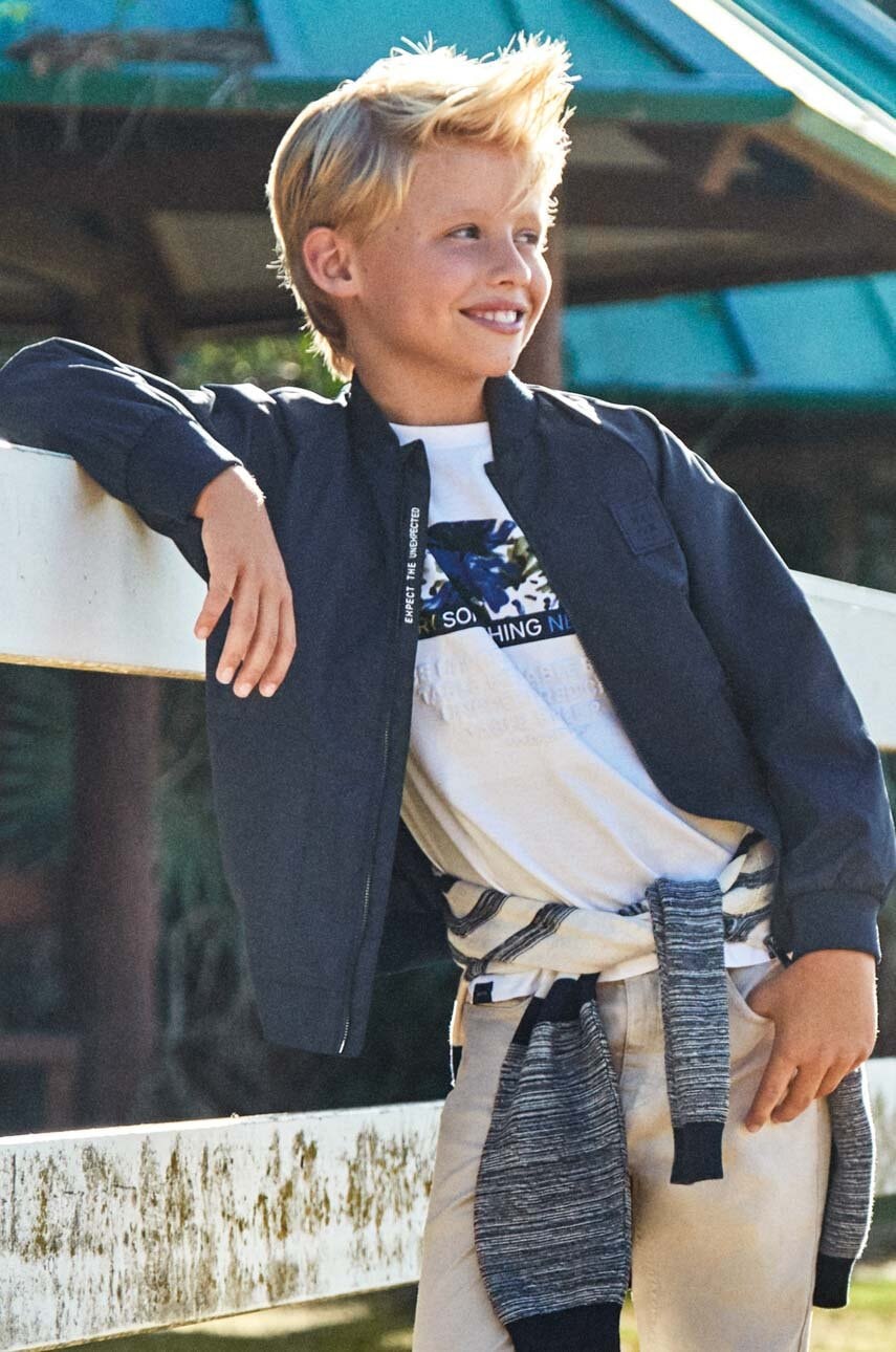 Mayoral geaca bomber pentru copii culoarea albastru marin