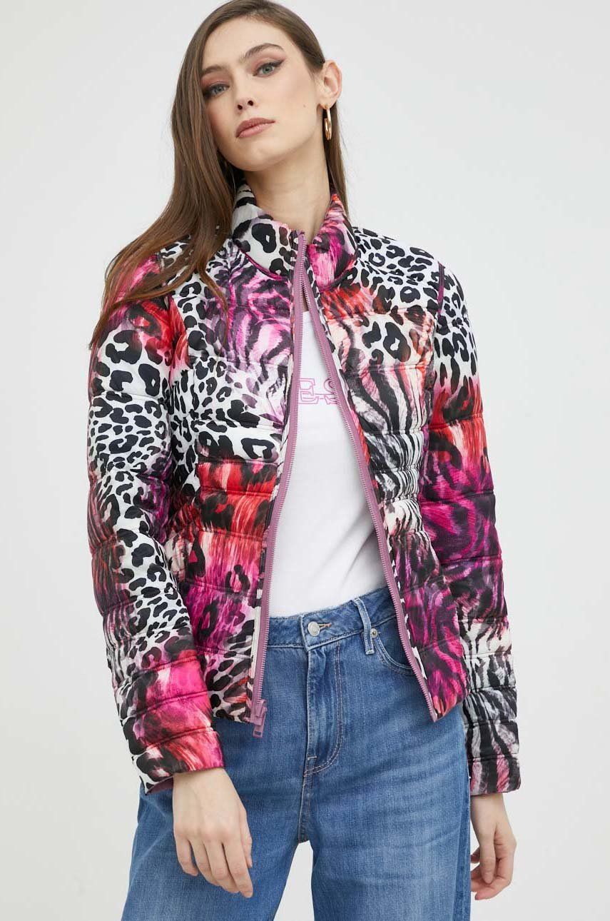 E-shop Oboustranná bunda Guess dámská, fialová barva, přechodná
