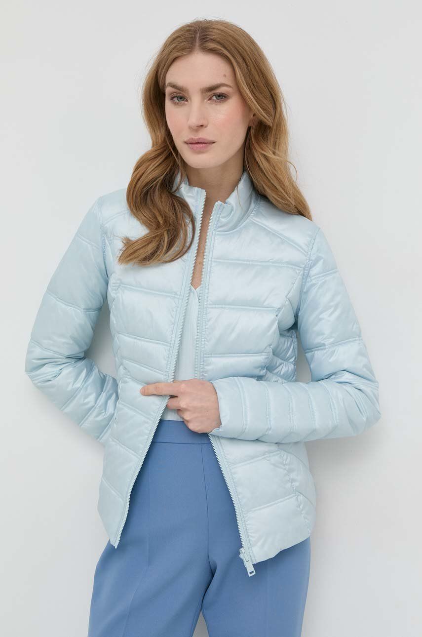 Oboustranná bunda Guess dámská, přechodná - modrá -  Hlavní materiál: 56 % Polyester