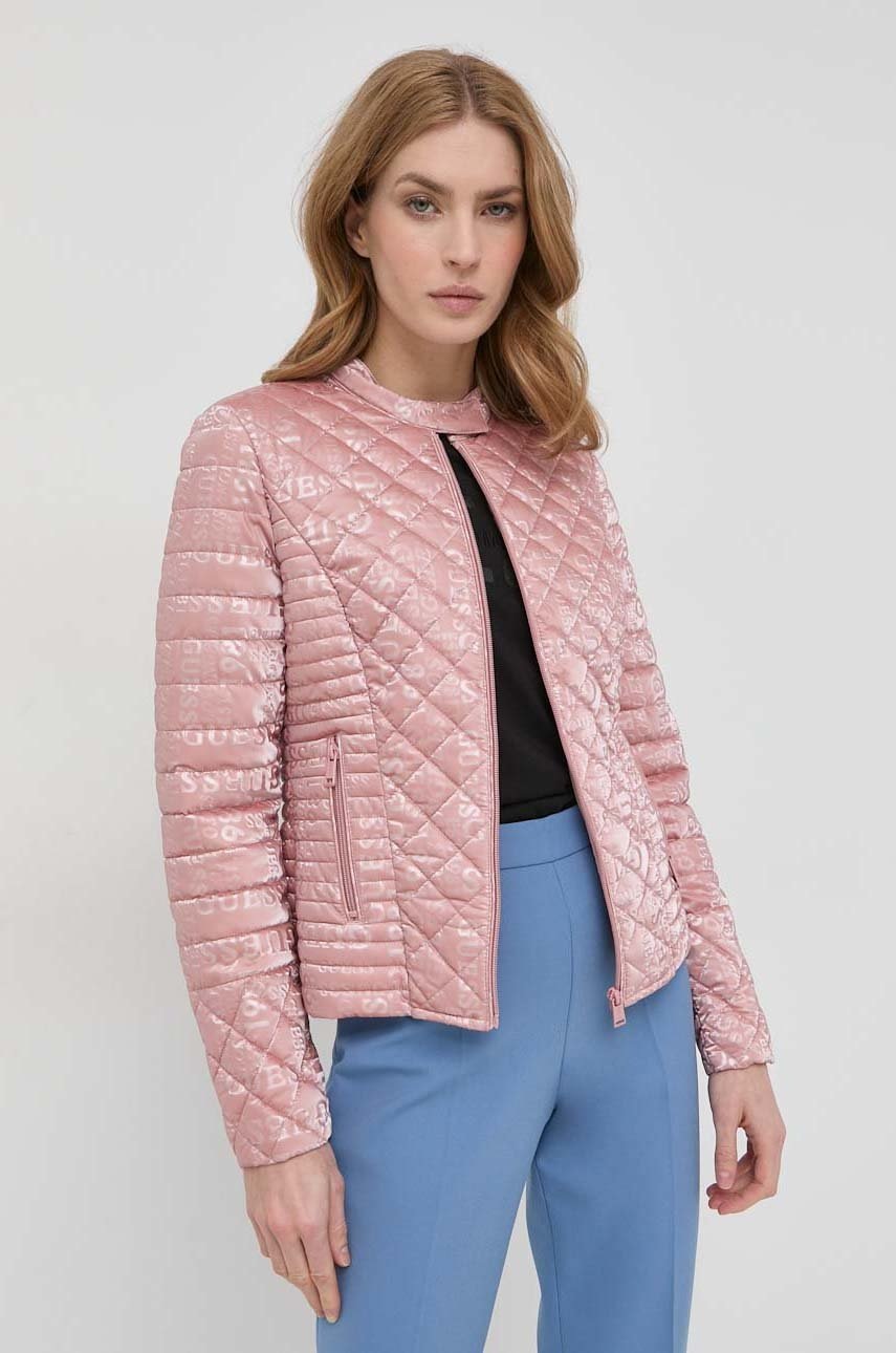 

Куртка Guess жіноча колір рожевий перехідна