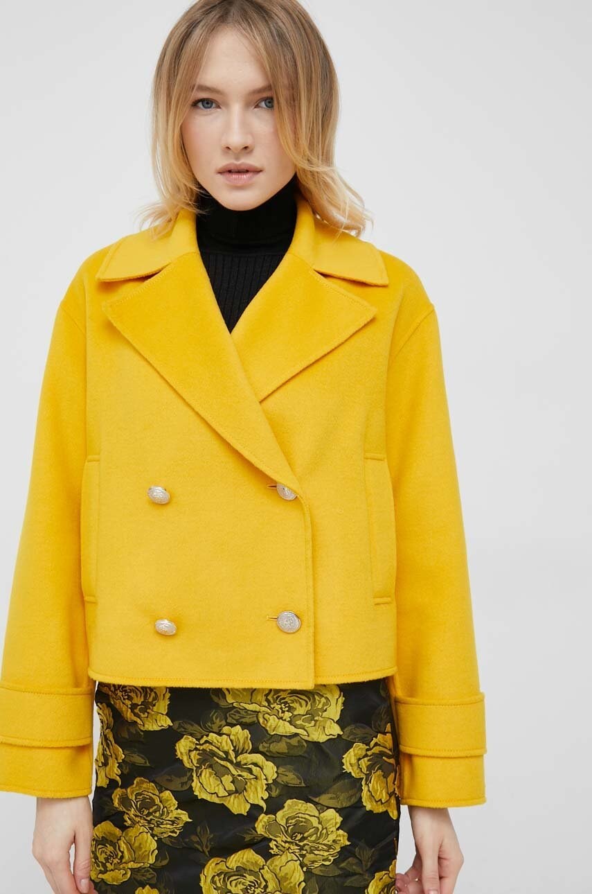 

шерстяная куртка-бомбер Tommy Hilfiger цвет жёлтый переходная oversize