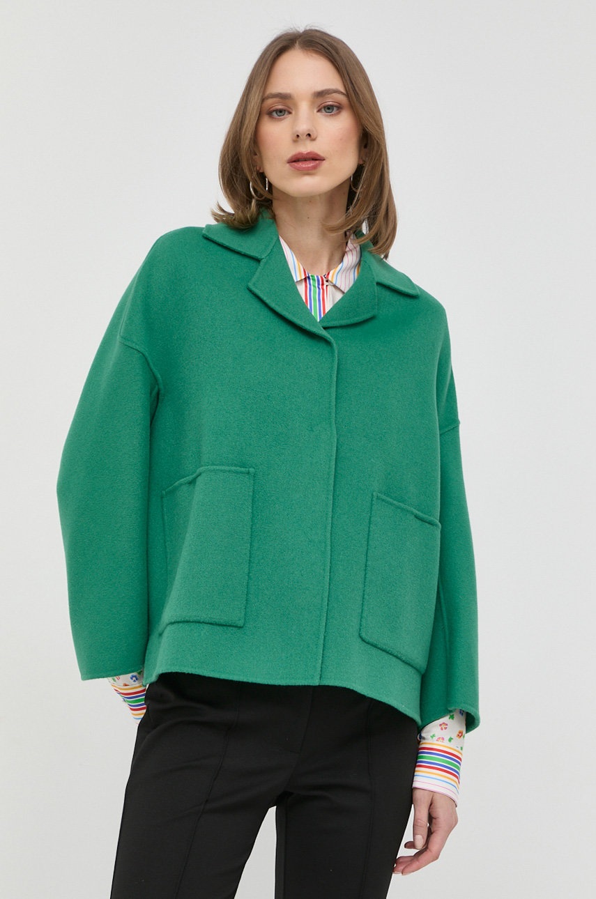 

Вълнено яке Weekend Max Mara в зелено с преходна изолация с уголемена кройка, Зелен