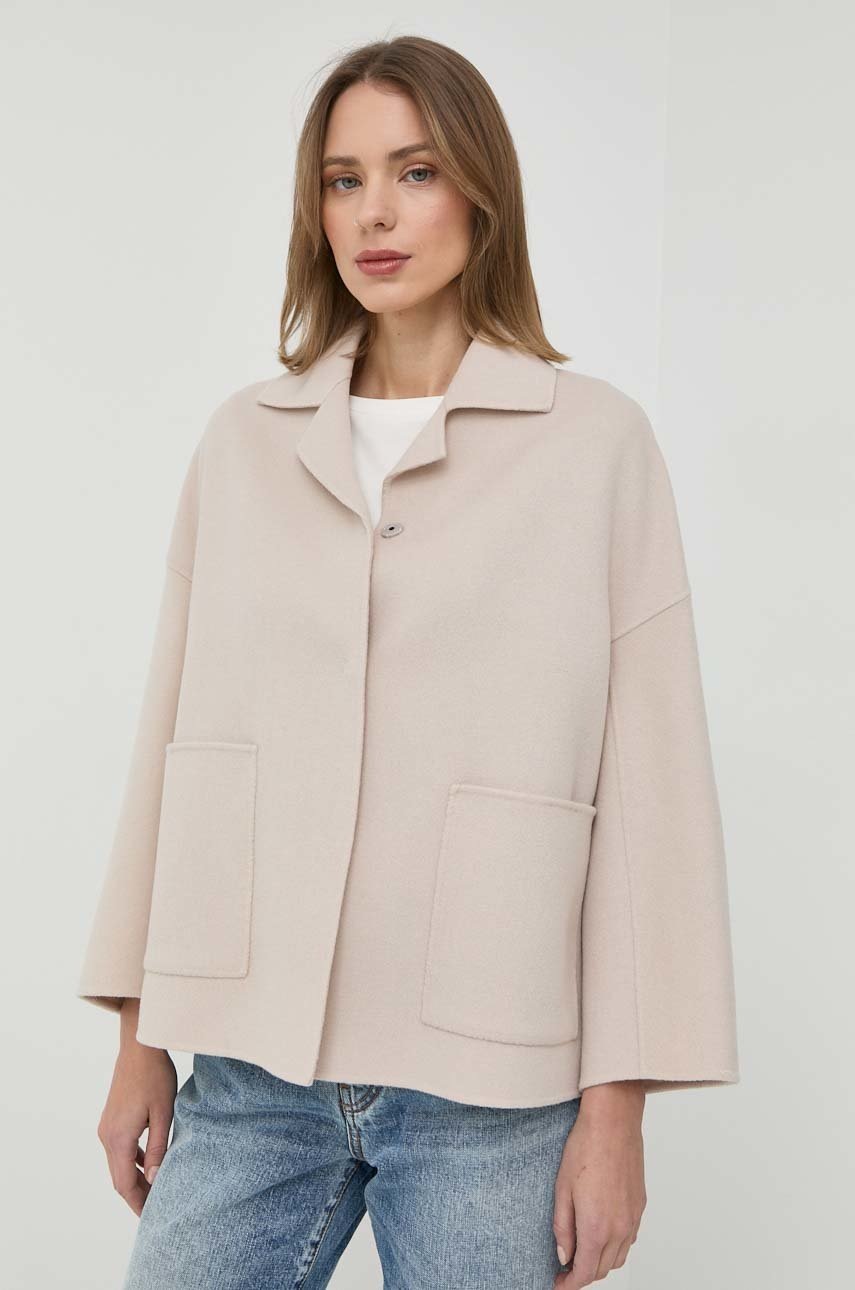 

Вовняна куртка Weekend Max Mara колір бежевий перехідна oversize