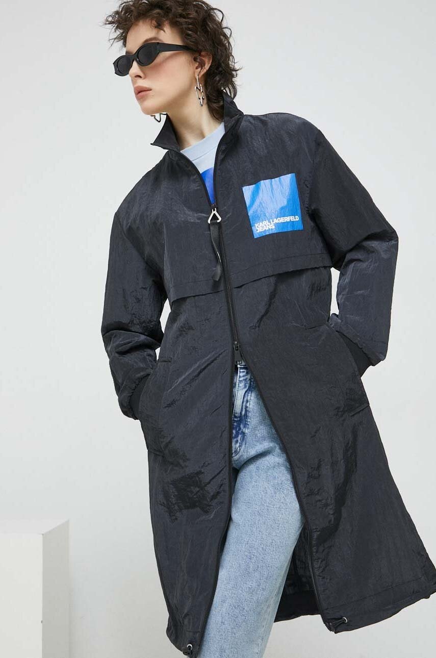 

Вітровка Karl Lagerfeld Jeans колір чорний перехідна oversize