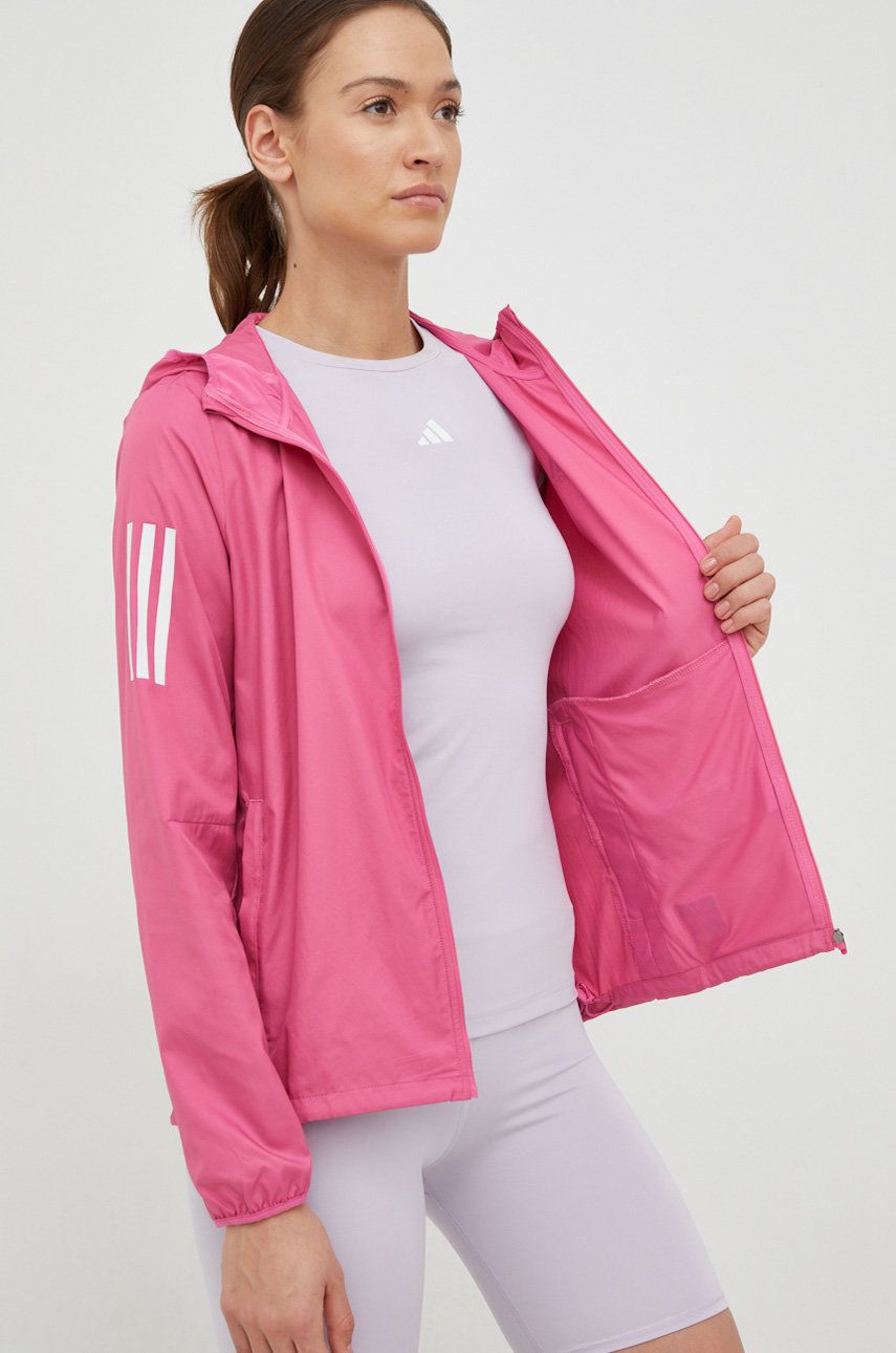 Jakna Za Tek Adidas Performance Roza Barva