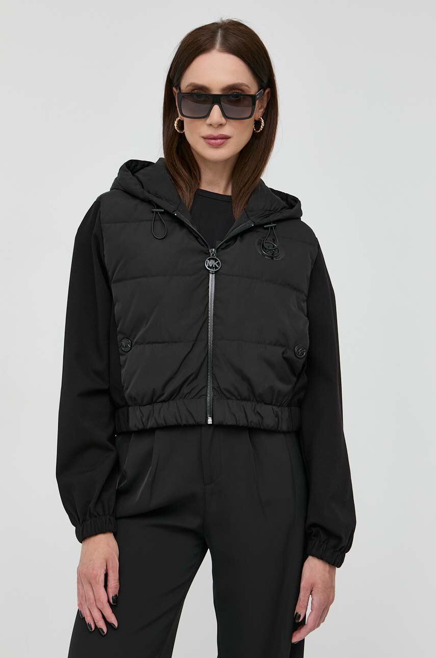 Péřová bunda MICHAEL Michael Kors dámská, černá barva, přechodná - černá -  Podšívka: 100 % Rec