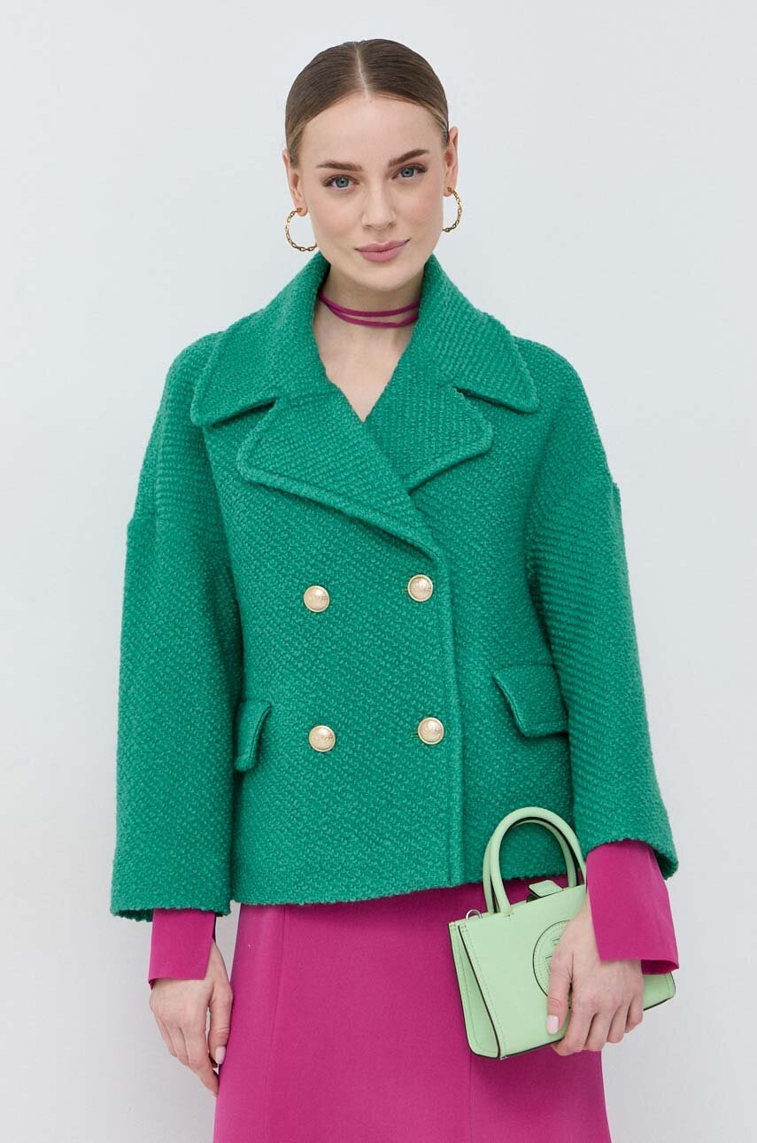

Вълнено яке Red Valentino в зелено с преходна изолация с уголемена кройка, Зелен