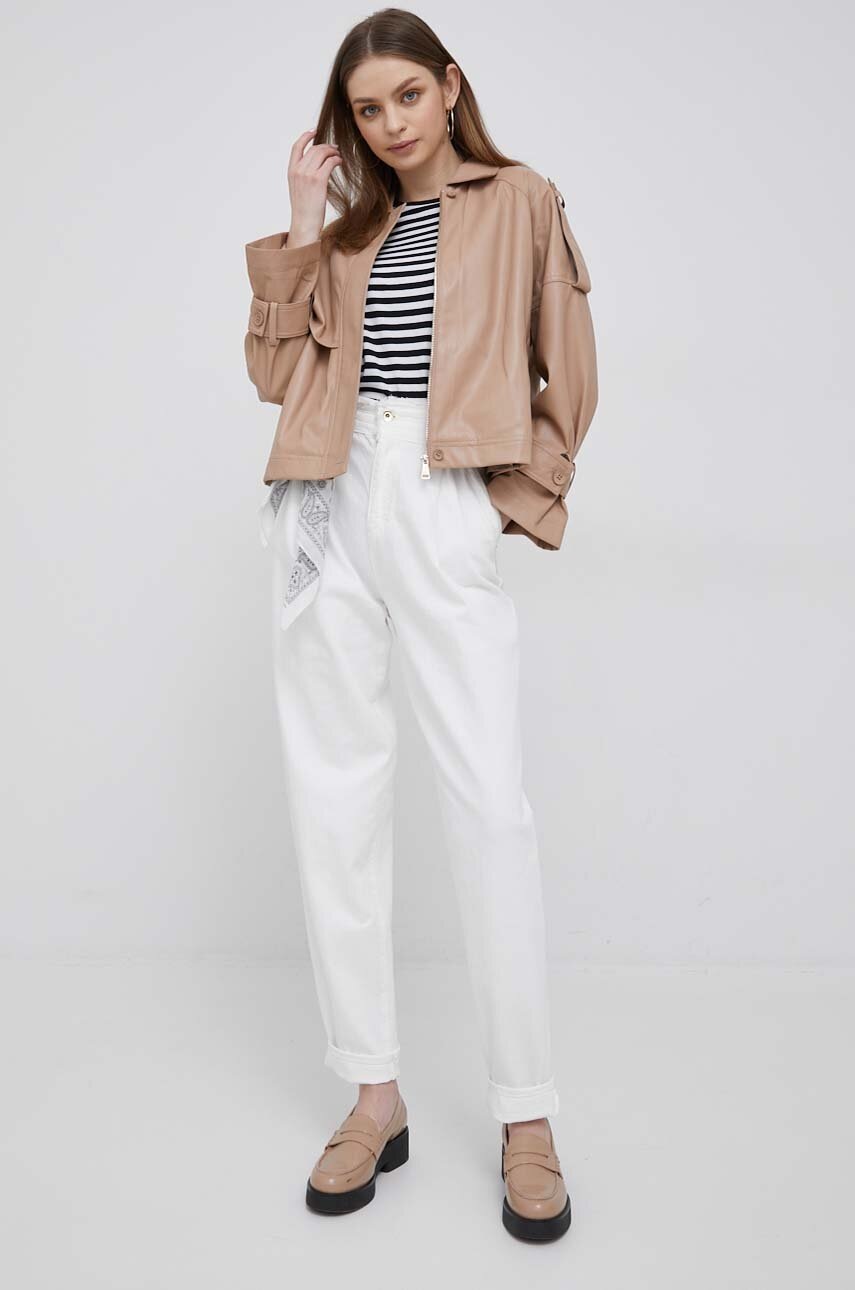 

Куртка Dkny жіноча колір коричневий перехідна oversize