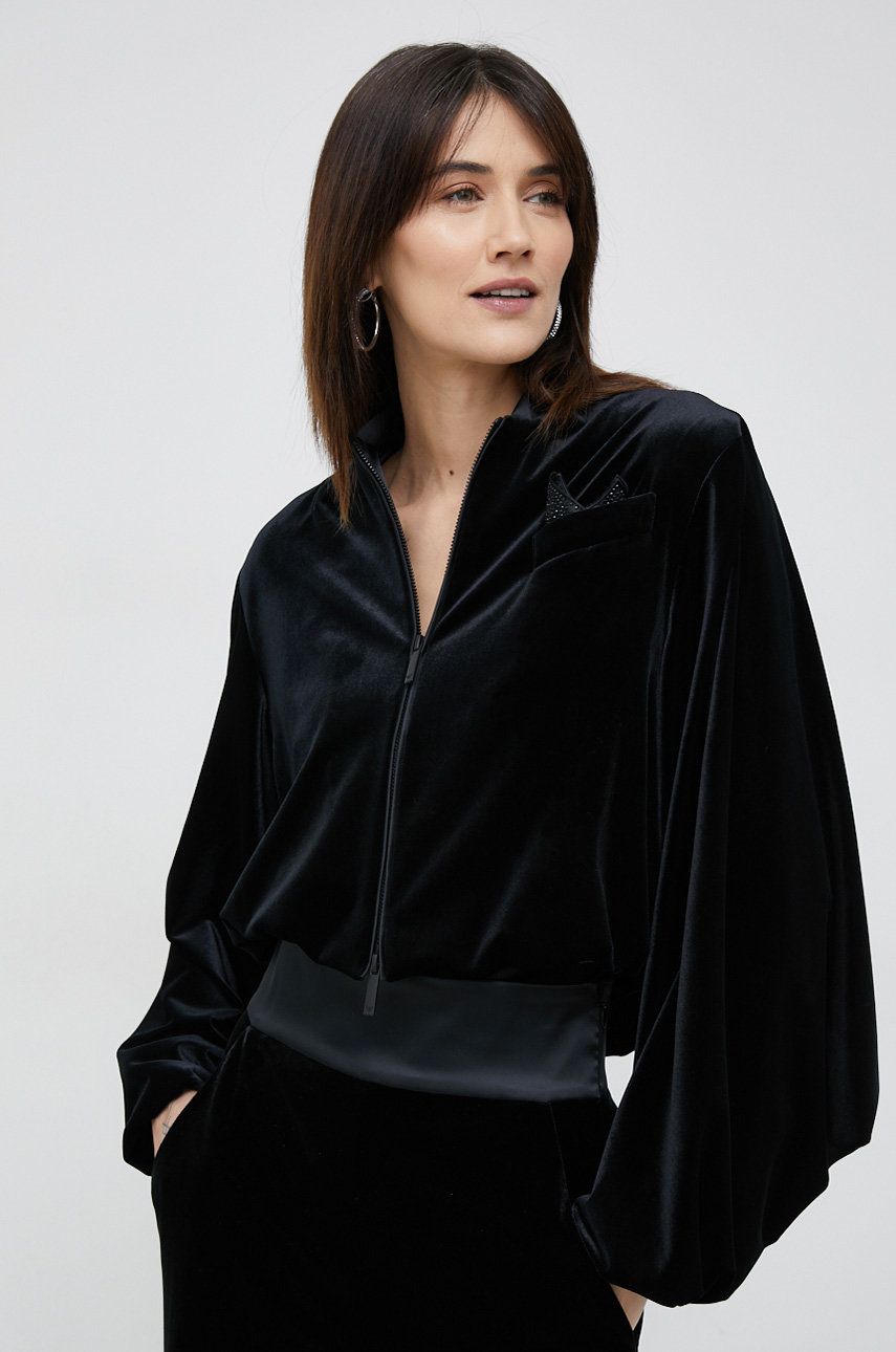Emporio Armani bluza femei, culoarea negru, neted answear.ro