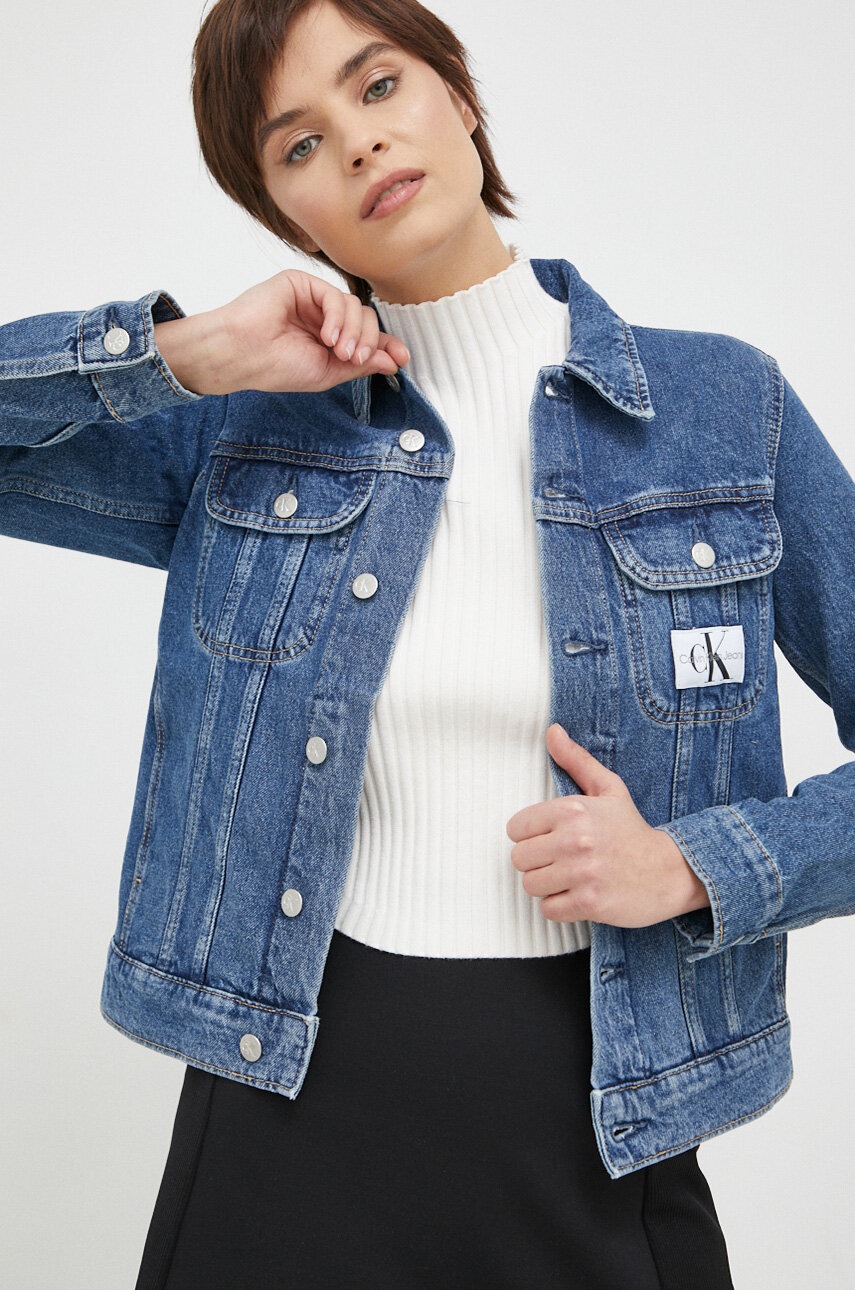 

Дънково яке Calvin Klein Jeans в тъмносиньо с преходна изолация, Тъмносин