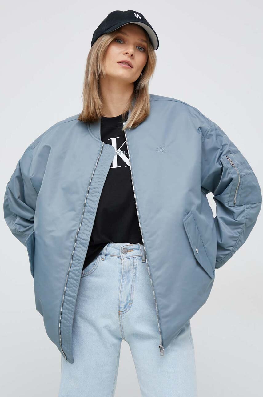 

Яке бомбър Calvin Klein Jeans в синьо с преходна изолация, Син