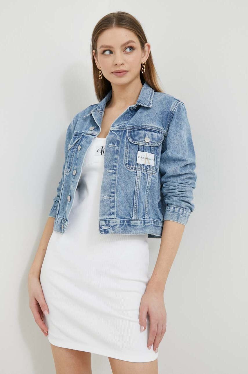 

Дънково яке Calvin Klein Jeans в синьо с преходна изолация, Син