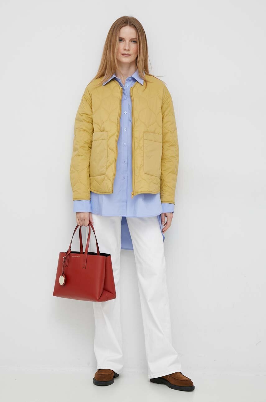 

Куртка United Colors of Benetton жіноча колір бежевий перехідна oversize