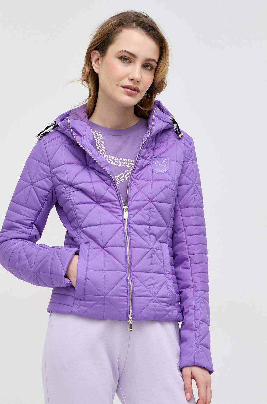 Bunda Pinko dámská, fialová barva, přechodná - fialová -  Hlavní materiál: 100 % Polyester