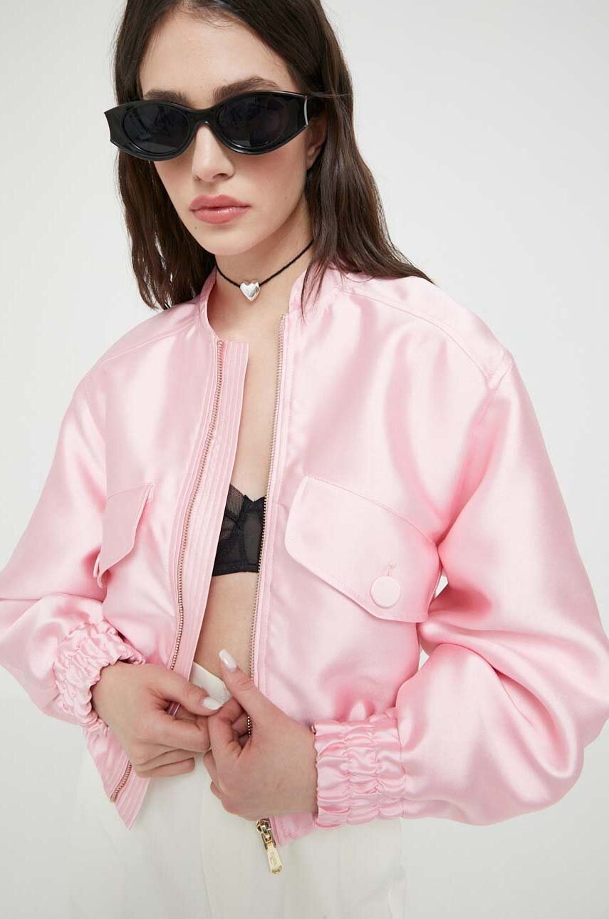 

Куртка-бомбер Blugirl Blumarine женский цвет розовый переходная