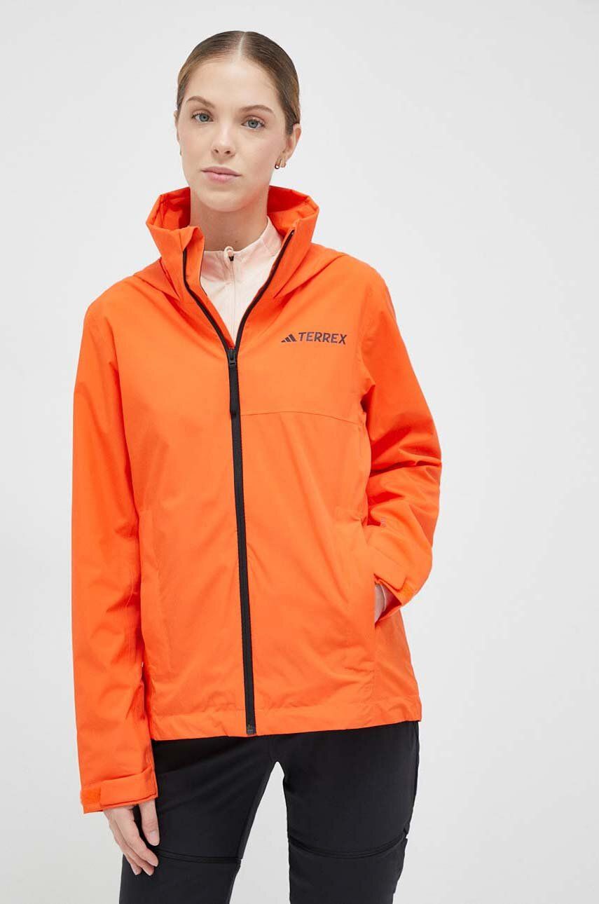Outdoorová bunda adidas TERREX Multi oranžová barva - oranžová -  Hlavní materiál: 100 % Recykl
