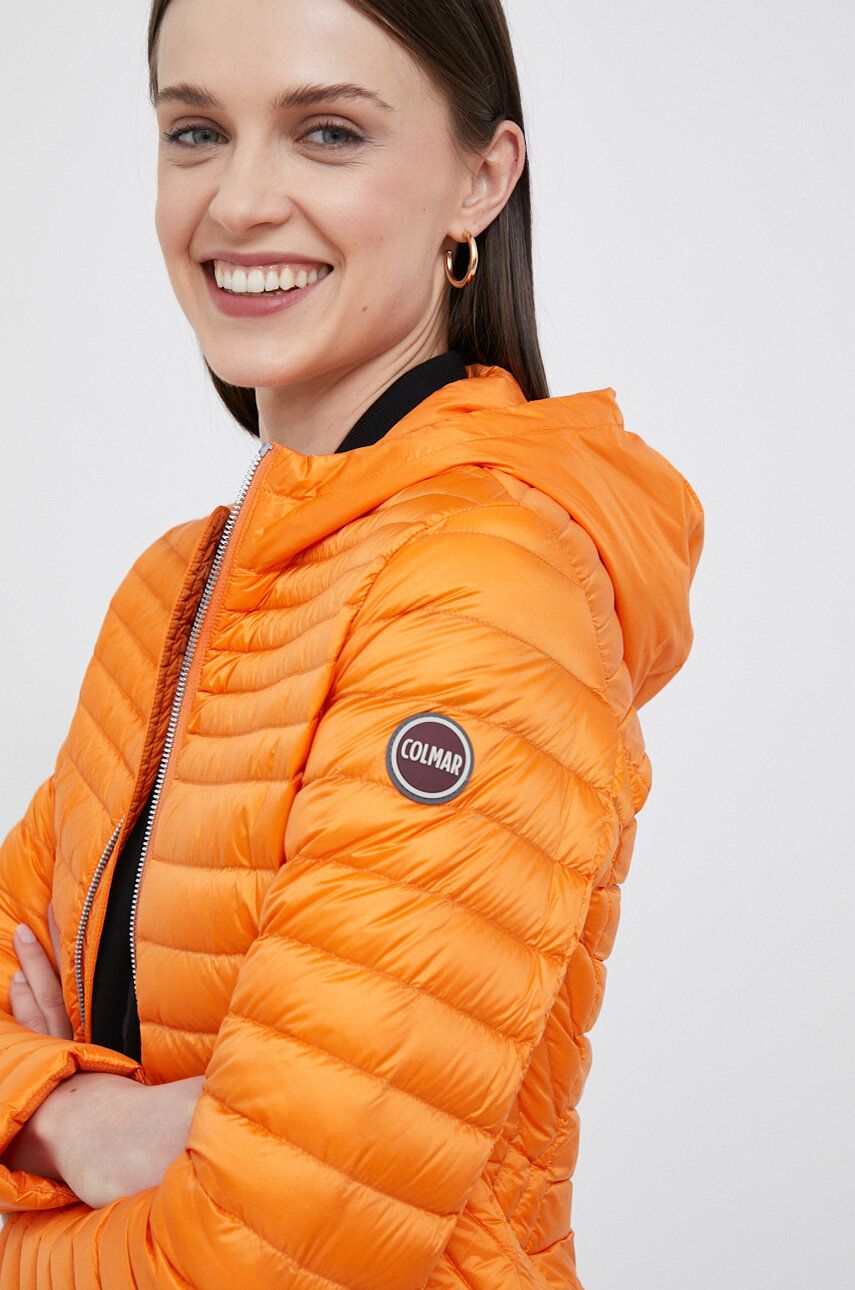 Levně Péřová bunda Colmar dámská, oranžová barva, přechodná