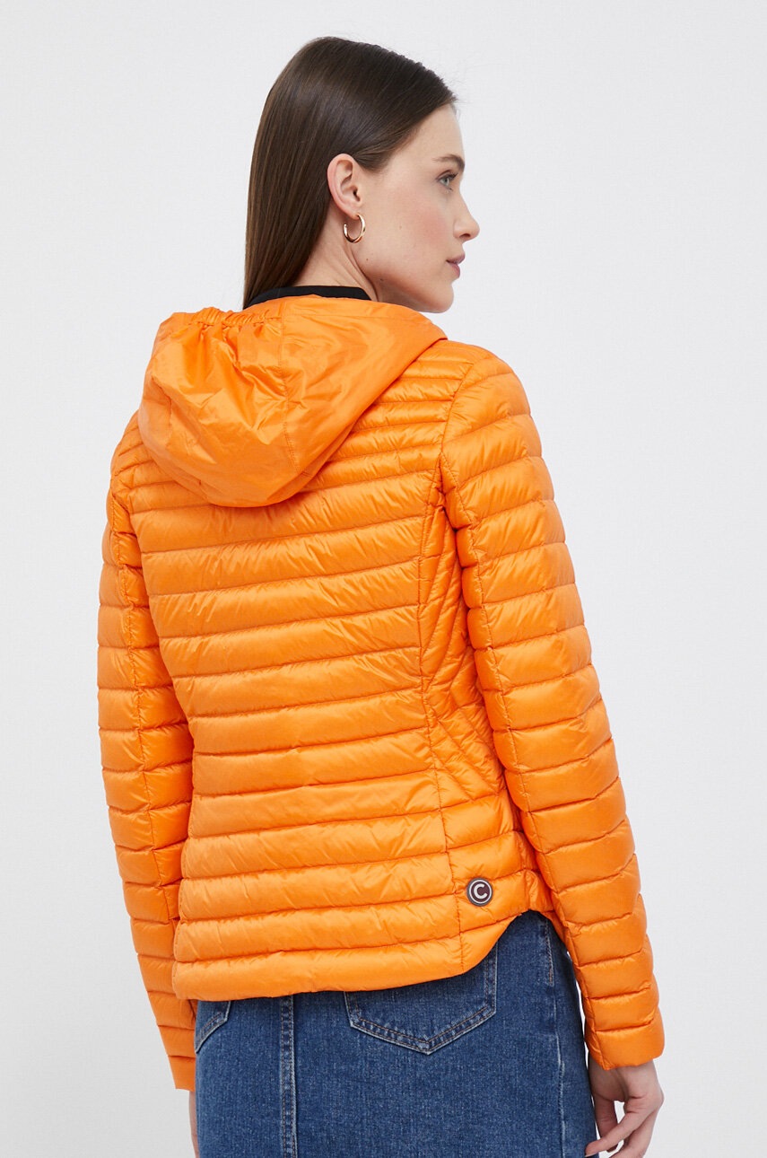 Péřová bunda Colmar dámská, oranžová barva, přechodná