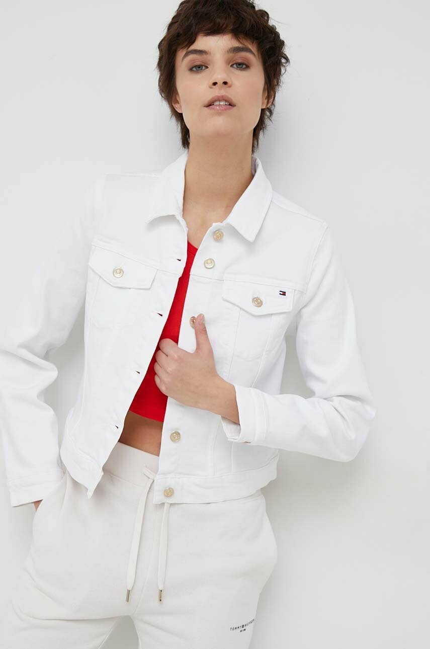 

Дънково яке Tommy Hilfiger в бяло с преходна изолация, Бял