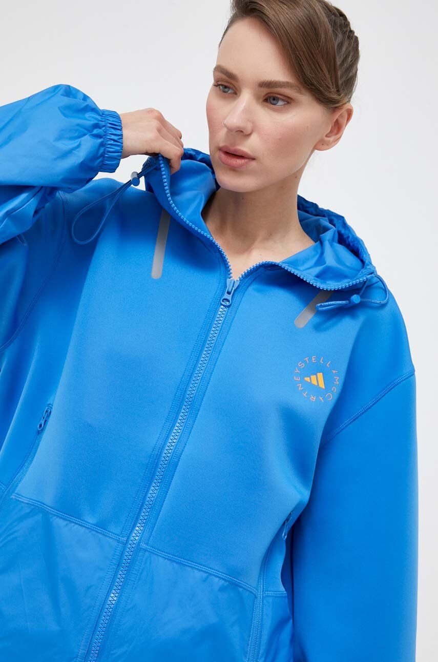 Sportovní bunda adidas by Stella McCartney oversize - modrá -  Materiál č. 1: 92 % Recyklovaný 