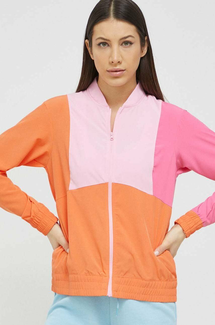 Bunda Columbia dámská, oranžová barva, přechodná - oranžová -  92 % Polyester