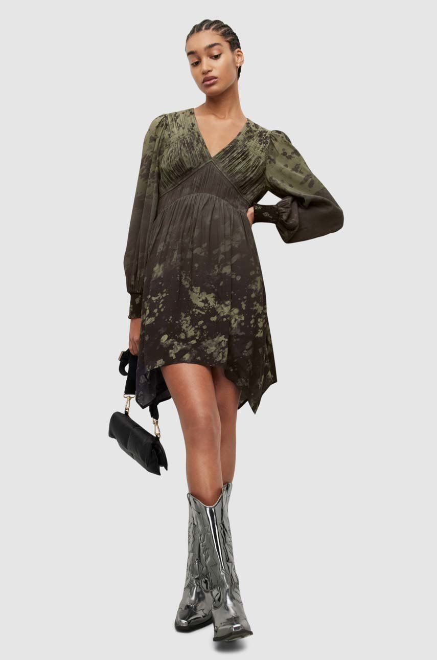 AllSaints rochie culoarea verde, mini, evazati 2023 ❤️ Pret Super answear imagine noua 2022