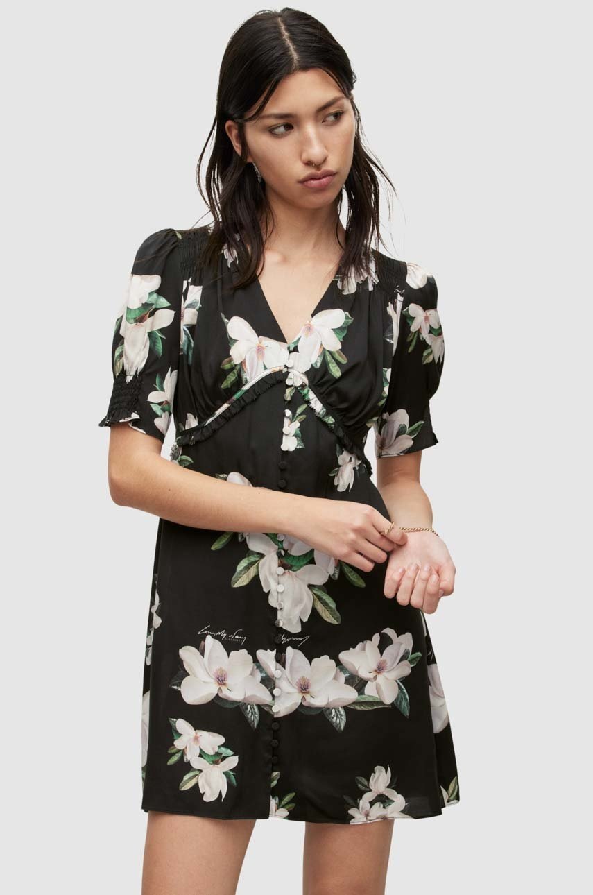 

Сукня AllSaints колір чорний mini пряма