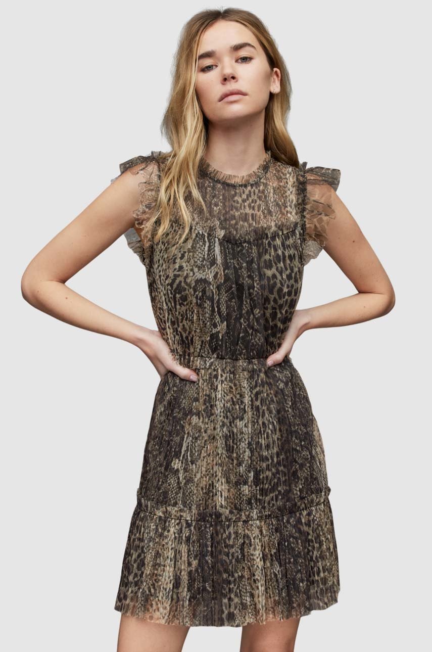 

Сукня AllSaints колір жовтий mini пряма