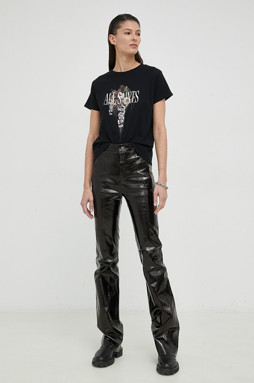 

Хлопковая футболка AllSaints цвет чёрный