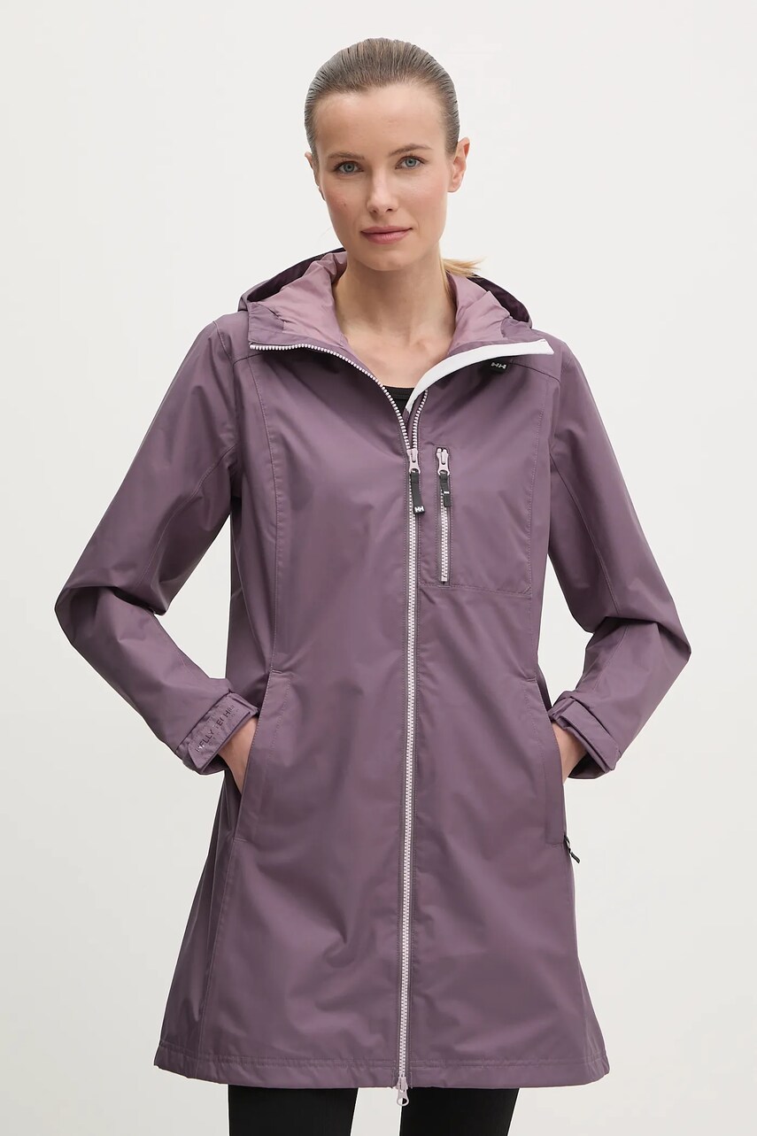 Helly Hansen geaca femei, culoarea violet, de tranzitie, 55964