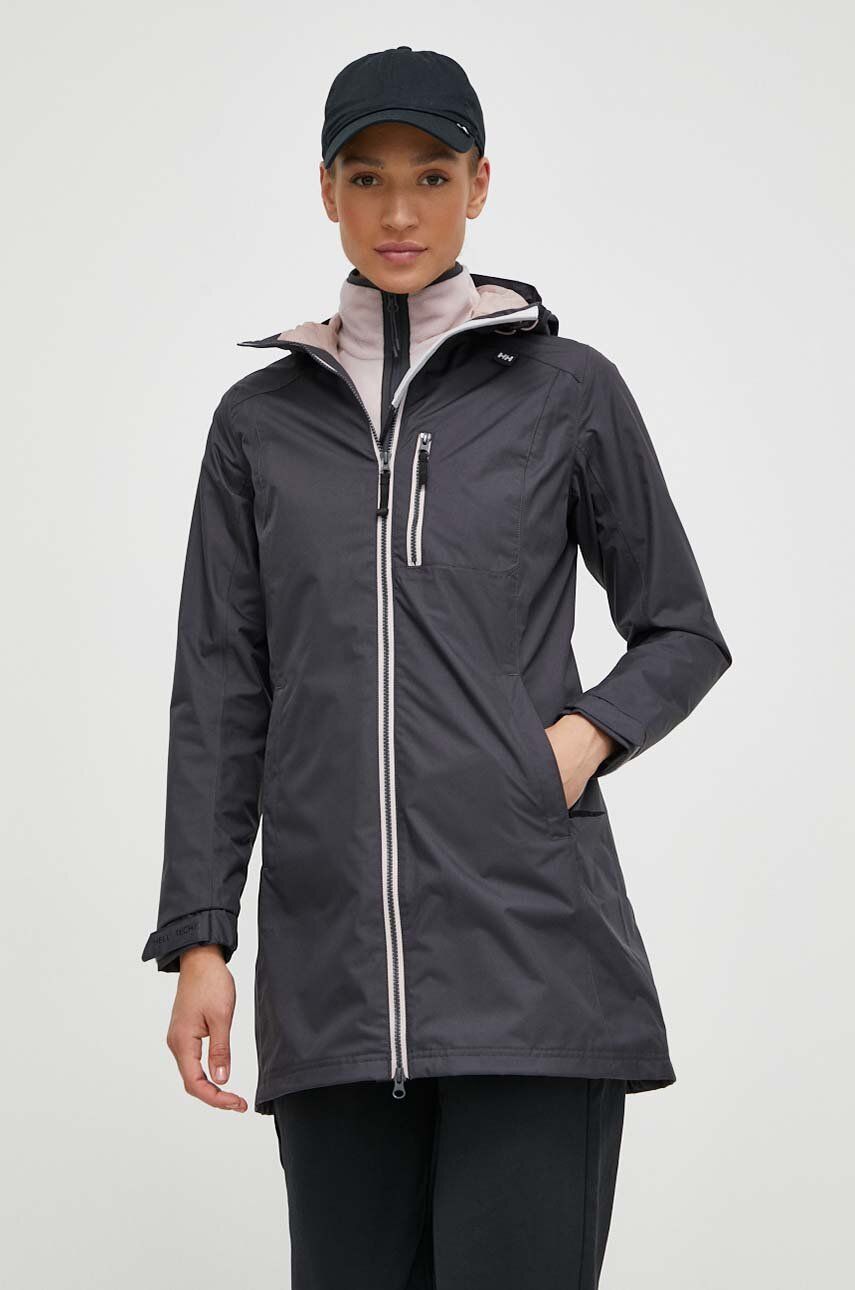 Helly Hansen geacă femei, culoarea negru, de tranziție 62650