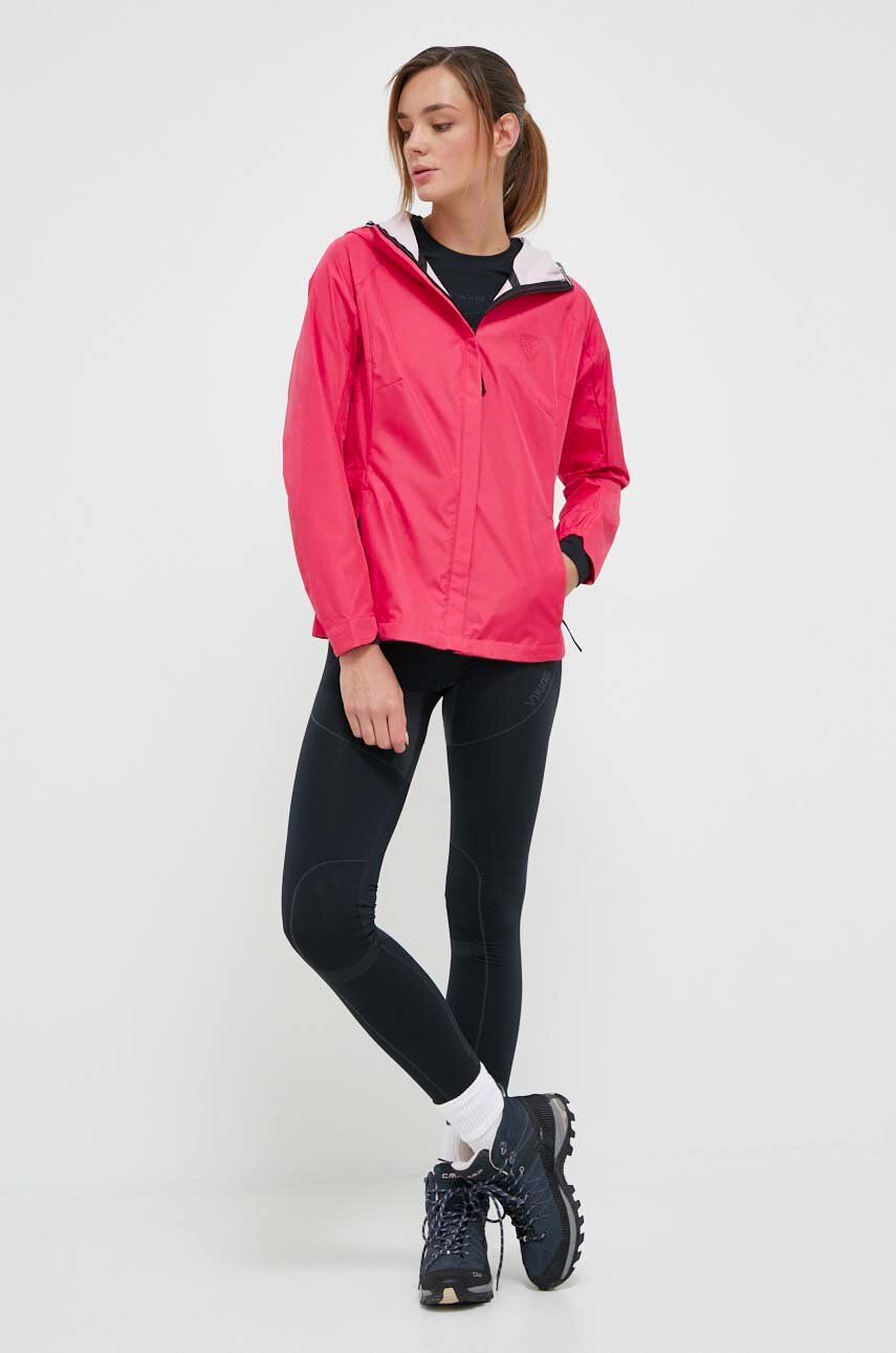 Nepromokavá bunda Rossignol dámská, růžová barva - růžová -  100 % Polyester