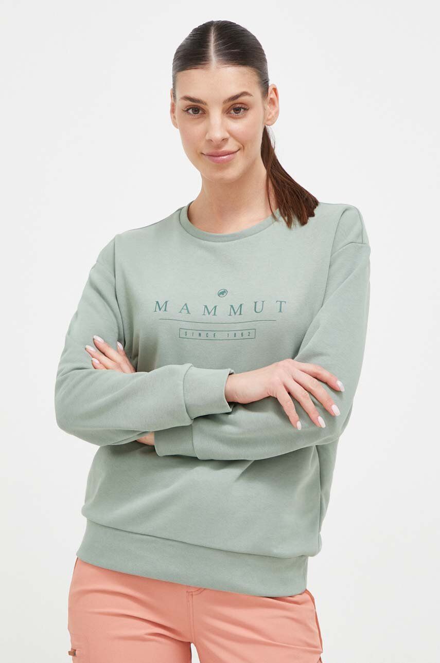 Mammut bluza Core ML Logo femei, culoarea verde, cu imprimeu