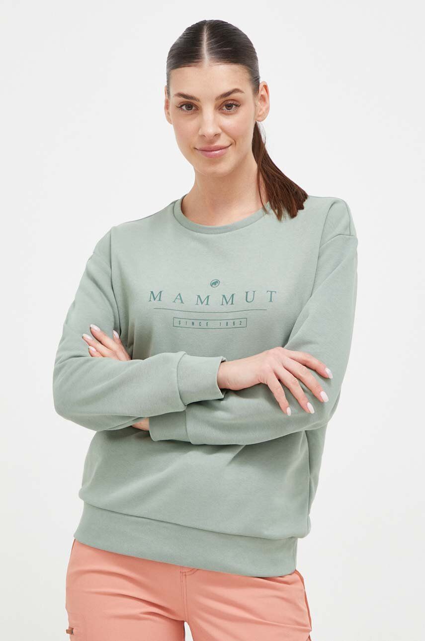 Mammut bluza Core ML Logo femei, culoarea verde, cu imprimeu answear.ro