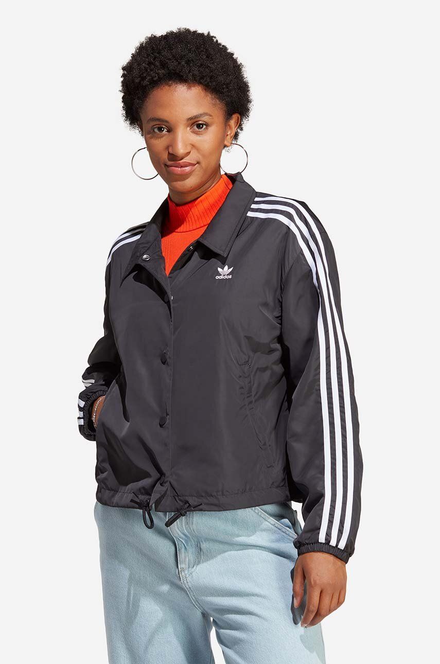 Levně Bunda adidas Originals dámská, černá barva, přechodná, IC5478-black