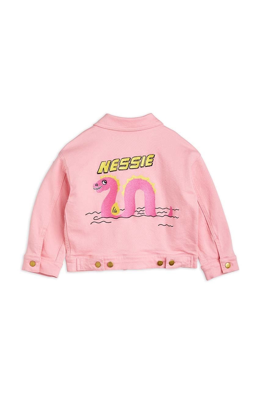 Хлопковая джинсовая куртка Mini Rodini цвет розовый Хлопковая джинсовая куртка Mini Rodini цвет розовый