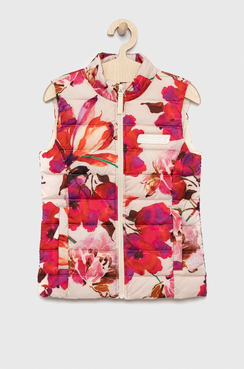 Dětská vesta Guess béžová barva - béžová -  Hlavní materiál: 93 % Polyester