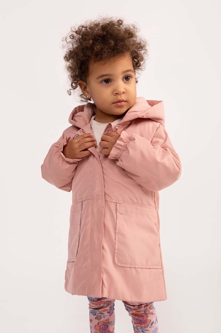 Kojenecká bunda Coccodrillo růžová barva - růžová -  100 % Polyester