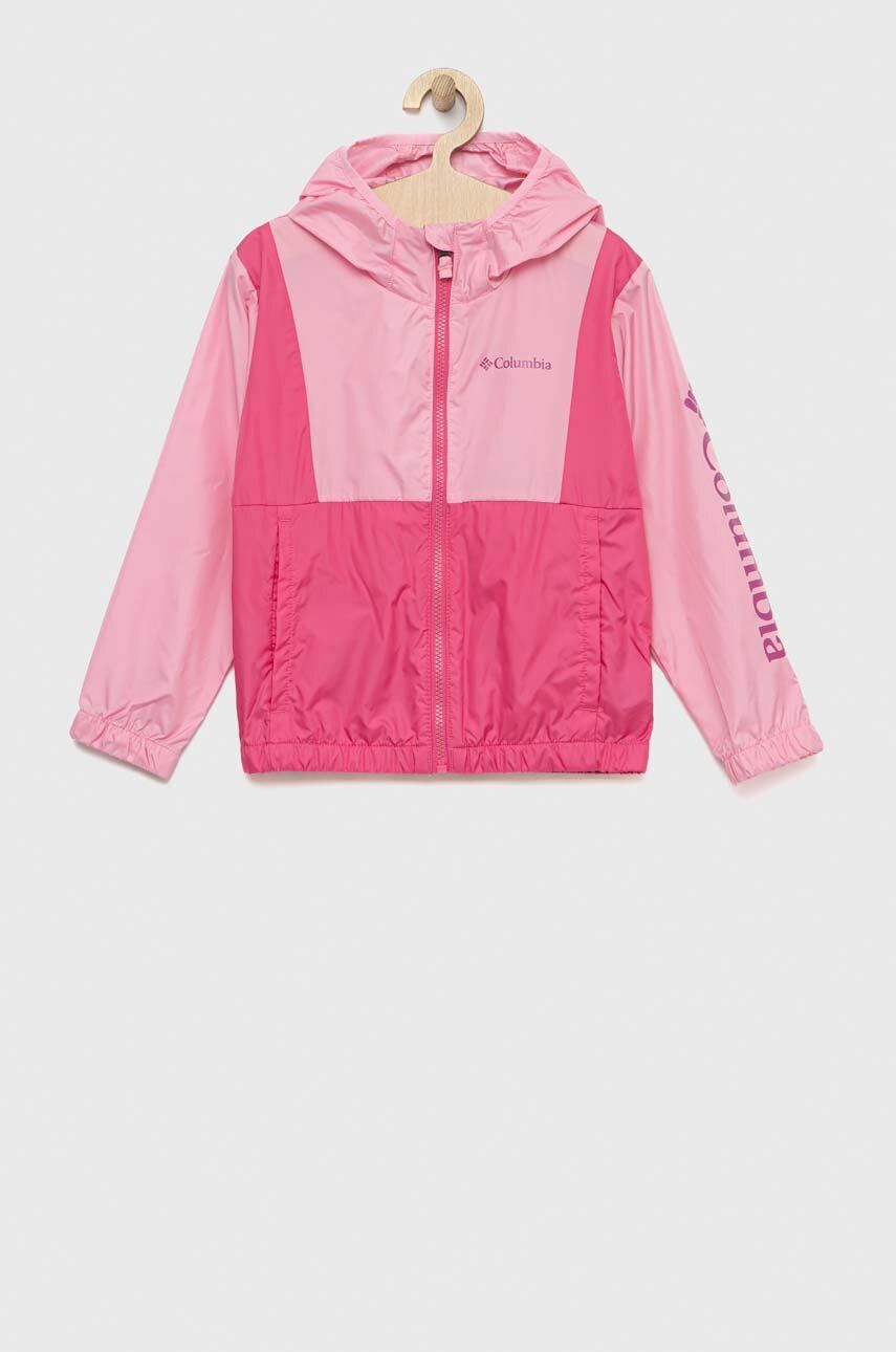 Levně Dětská bunda Columbia Lily Basin Jacket růžová barva