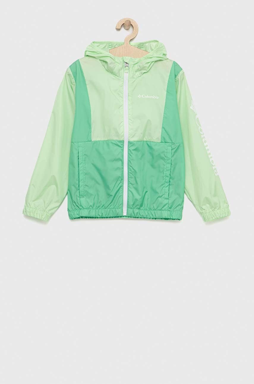 Levně Dětská bunda Columbia Lily Basin Jacket zelená barva