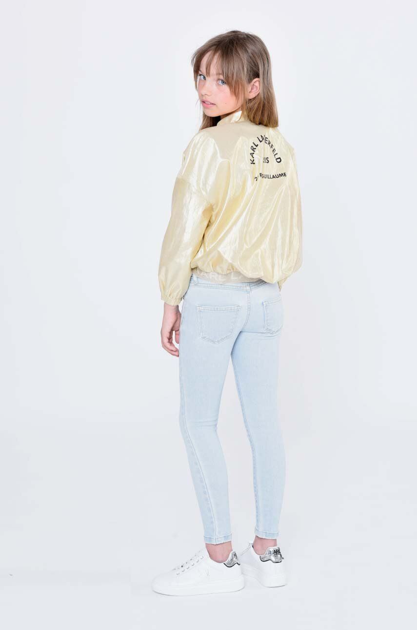 Dětská bomber bunda Karl Lagerfeld zlatá barva - zlatá -  Hlavní materiál: 54 % Bavlna