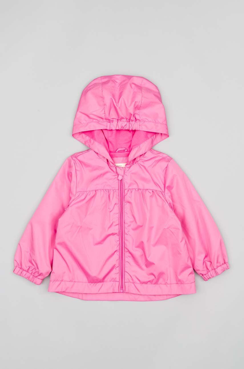 Kojenecká bunda zippy růžová barva - růžová -  100 % Polyester