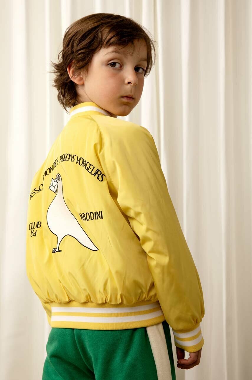 Mini Rodini geaca bomber pentru copii culoarea galben