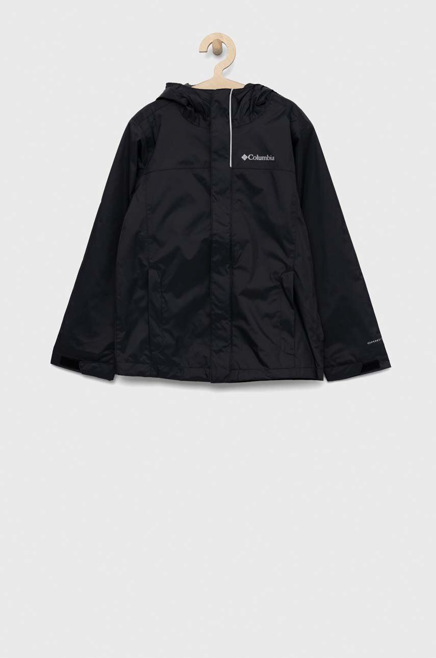 Detská bunda Columbia Watertight Jacket čierna farba
