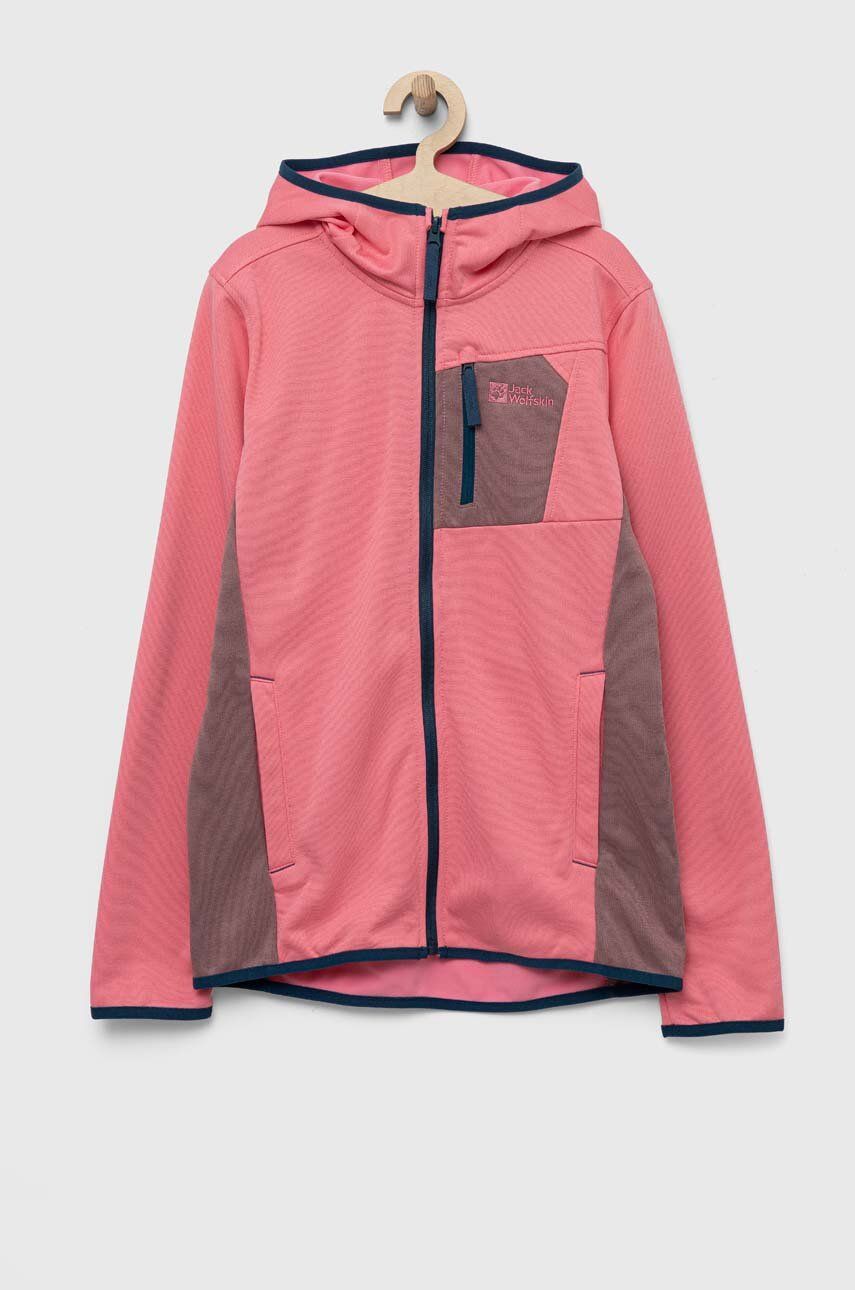 Dětská bunda Jack Wolfskin ACTIVE JACKET K růžová barva - růžová -  100 % Polyester