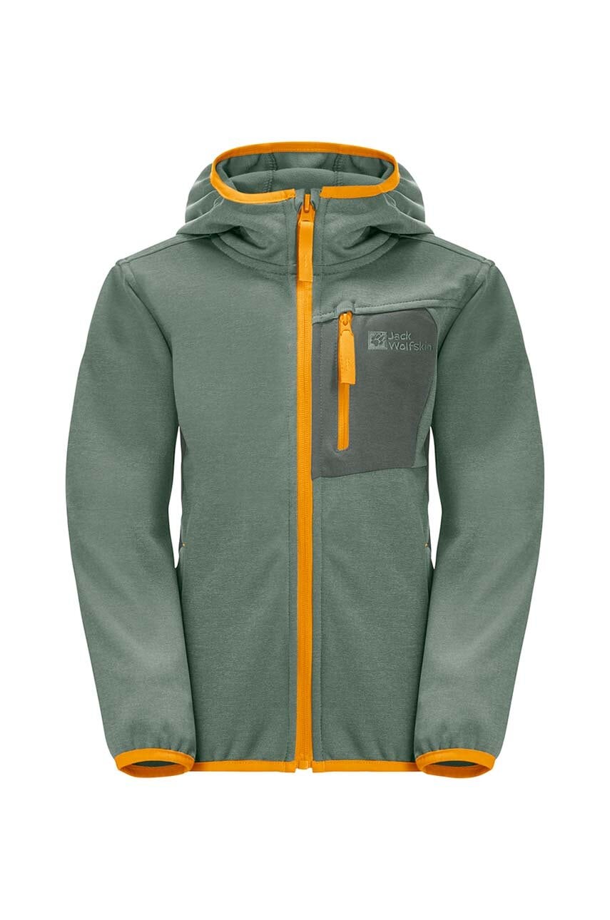 Dětská bunda Jack Wolfskin ACTIVE JACKET K zelená barva - zelená -  100 % Polyester