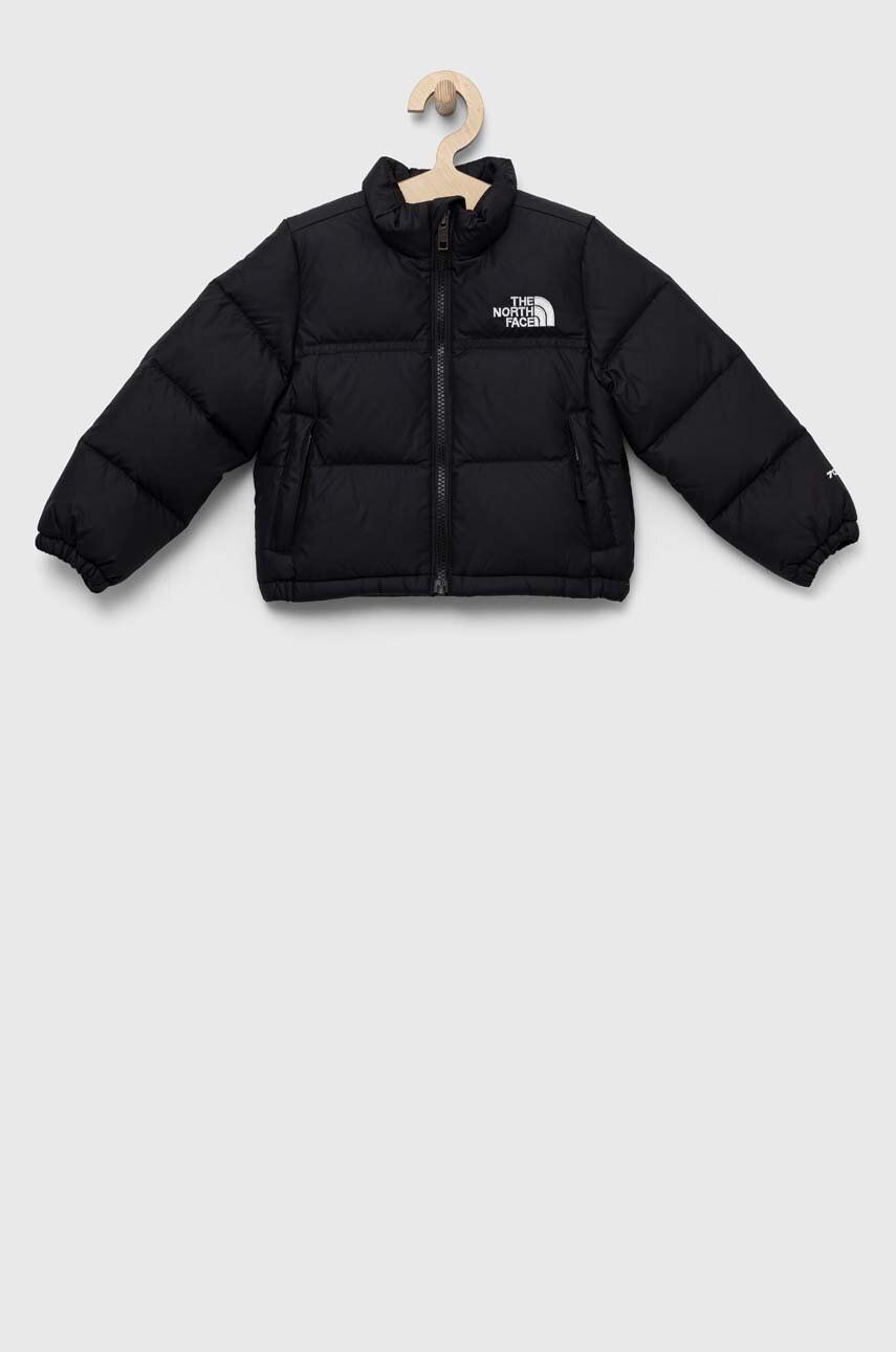 Dětská péřová bunda The North Face černá barva - černá - Hlavní materiál: 100 % Nylon Podšívka: